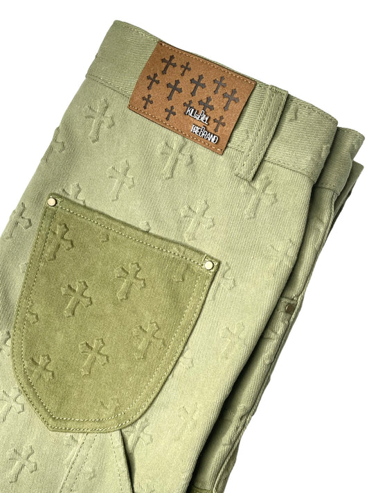 Two Tone Olive Embossed Carpenters *Ships Next Day*